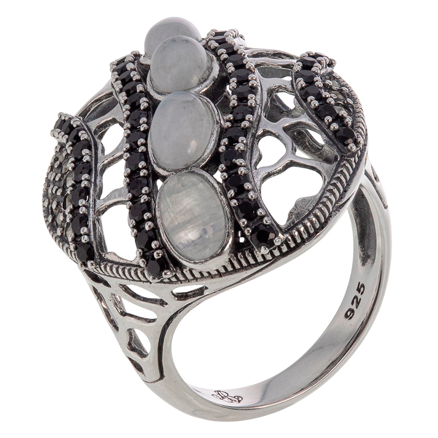 Кольцо, серебро, микс полудрагоценных камней, TJR669